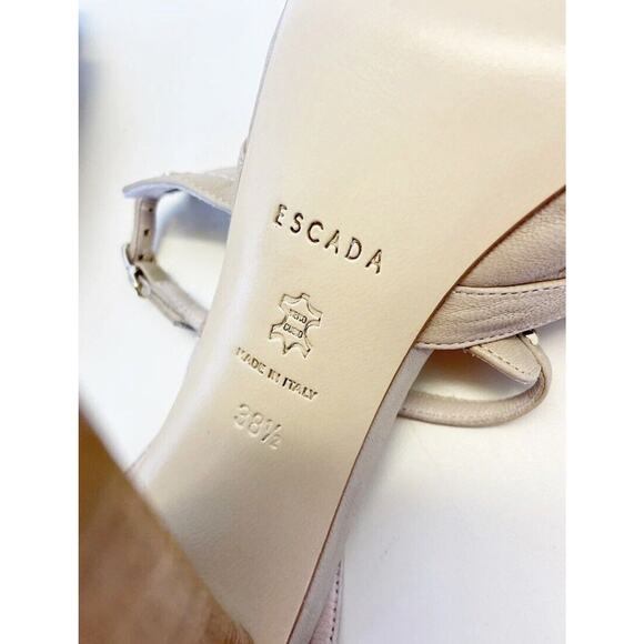 Escada platform nude sandal with gold details vintage 90s Y2K - Picture 11 of 13